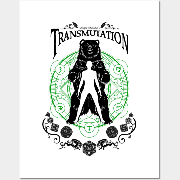 Transmutation - D&D Magic School Series: Black Text Wall Art by Milmino